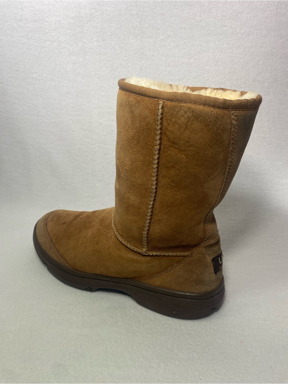 UGG Ultimate Short Boots Women's Chestnut Brown Suede Shearling Sherpa Lined 9